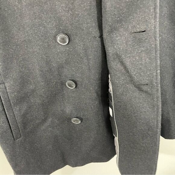 Calvin Klein Men’s Double Breasted Wool Peacoat Size LARGE Charcoal Grey - Picture 7 of 12